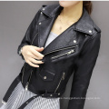 Fashionable Newest Commodity Fancy Good Quality Fall Autumn Biker Zip Leather Jackets for Ladies